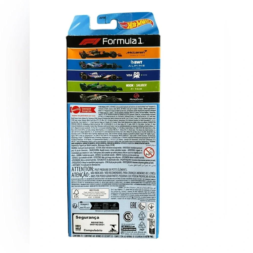 Hot Wheels Formula 1 5-Pack Racing Cars - Black with Multicolor Accents